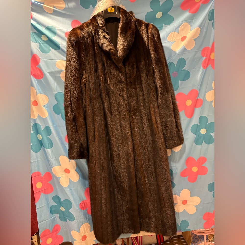 New real vintage sable mink fur coat & mink fur head warmer